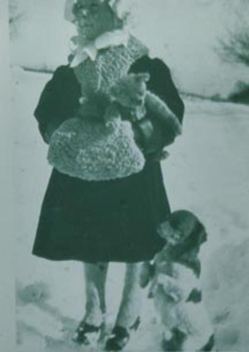 Rachel Carson and Her Dog Candy at the Carson Homestead in Winter (Pennsylvania)