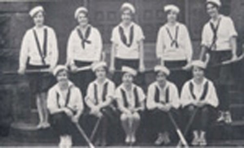 Rachel Carson in Yearbook Photo of PCW/Chatham Honorary Field Hockey Team from The Pennsylvanian (Pennsylvania) 