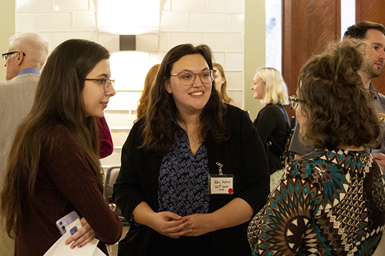 Photo of Chatham University community members networking at an event