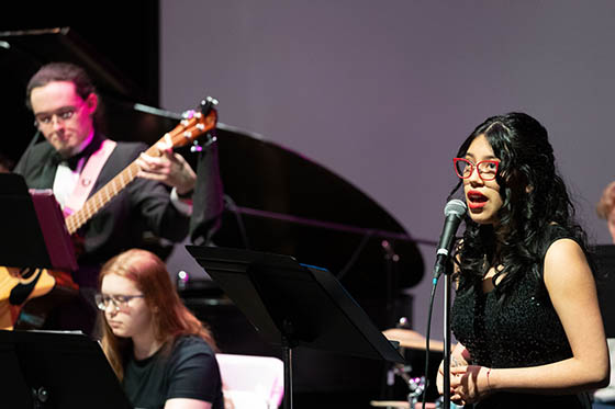 Chatham University in the instrumental ensemble perform