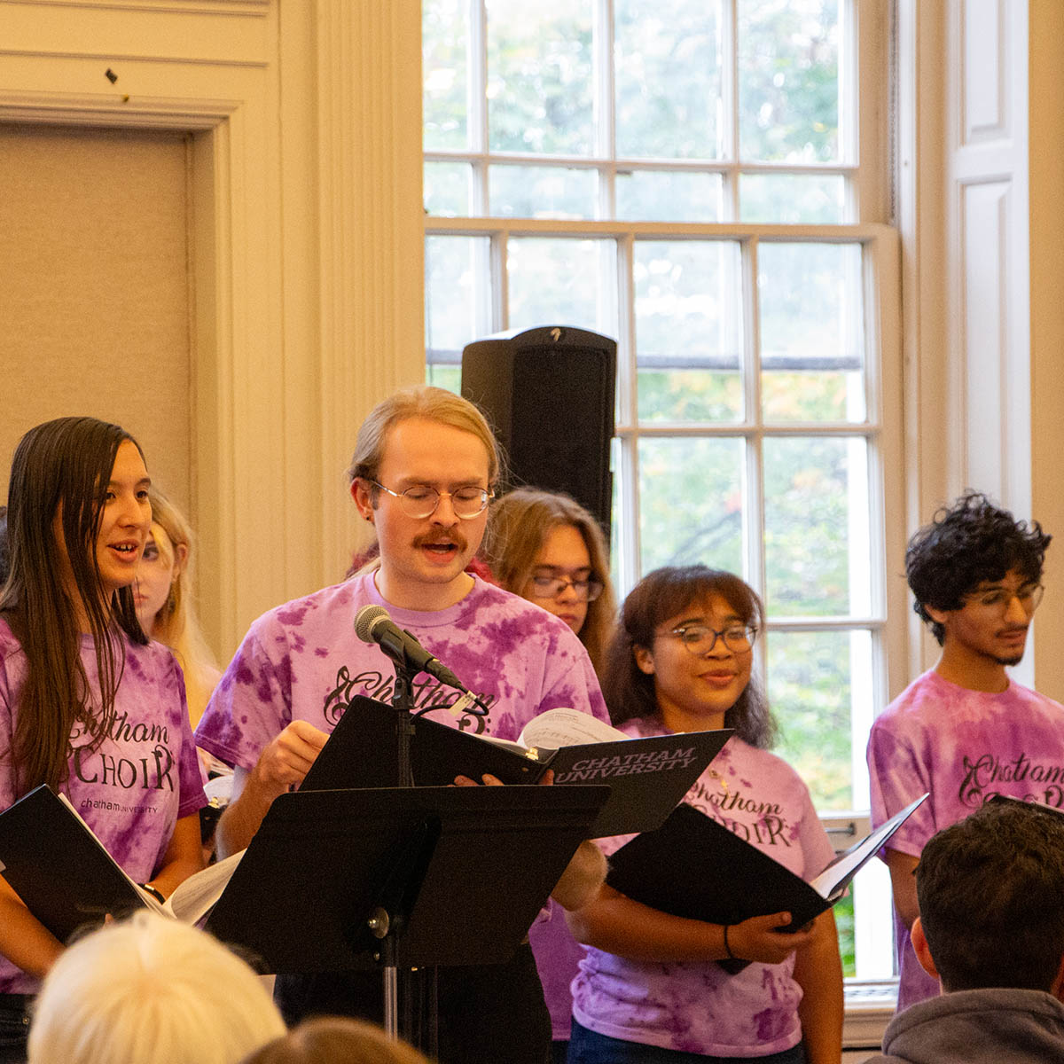 Chatham music students singing in the Choir Cabaret in Pittsburgh