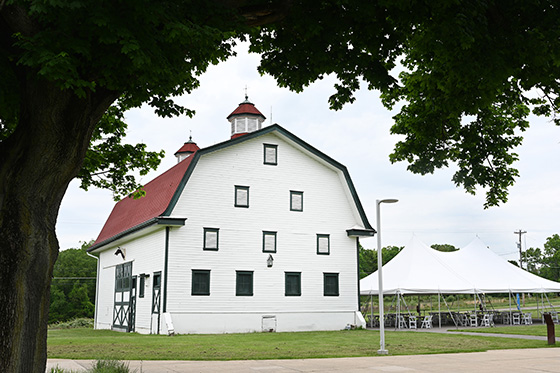 Photo of the large barn on Chatham's Eden Hall Campus