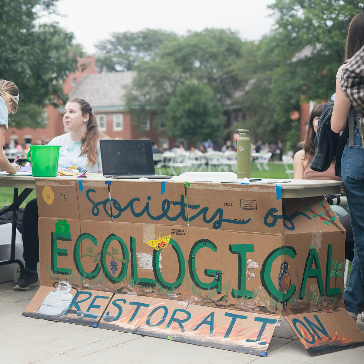 Photo of the Society Ecological Restoration Society's table at the student activity fair
