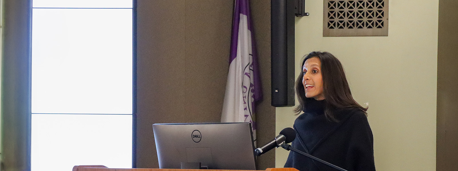 Chatham MBA student speaking at a podium
