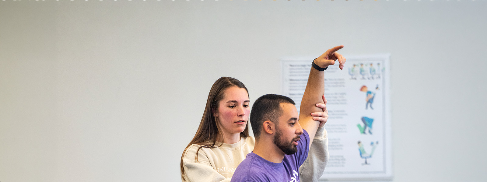 Chatham athletic training graduate students working in Pittsburgh lab